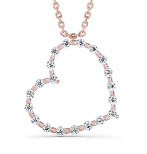  Heart Style Round Diamond Pendant 9K Rose Gold - Mulise PNT140_RG_THUMB2 