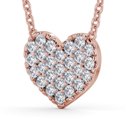 Heart Style Round Diamond Cluster Pendant 9K Rose Gold PNT141_RG_THUMB1