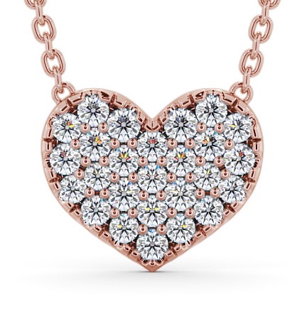 Heart Style Round Diamond Cluster Pendant 9K Rose Gold PNT141_RG_THUMB2 
