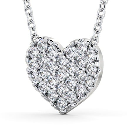 Heart Style Round Diamond Cluster Pendant 18K White Gold PNT141_WG_THUMB1