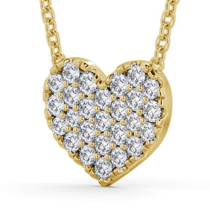 Heart Style Round Diamond Cluster Pendant 9K Yellow Gold PNT141_YG_THUMB1