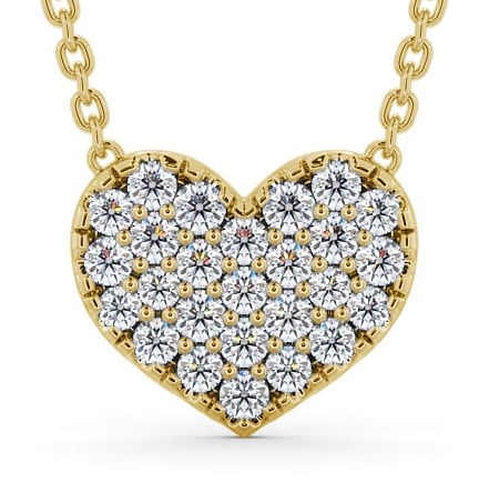  Heart Style Round Diamond Pendant 18K Yellow Gold - Duvant PNT141_YG_THUMB2 