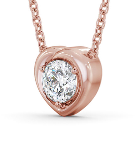 Heart Style Solitaire Stud Diamond Pendant 9K Rose Gold PNT142_RG_THUMB1