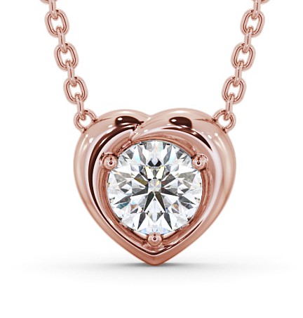 Heart Style Solitaire Stud Diamond Pendant 9K Rose Gold PNT142_RG_THUMB2 