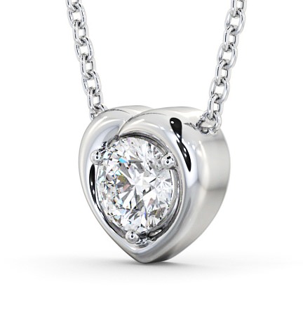  Heart Style Solitaire Stud Diamond Pendant 18K White Gold - Fabiola PNT142_WG_THUMB1 
