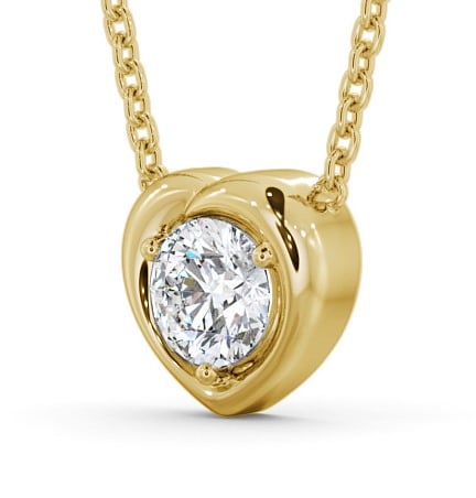 Heart Style Solitaire Stud Diamond Pendant 18K Yellow Gold PNT142_YG_THUMB1 