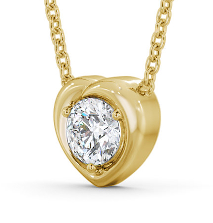 Heart Style Solitaire Stud Diamond Pendant 18K Yellow Gold PNT142_YG_THUMB1 