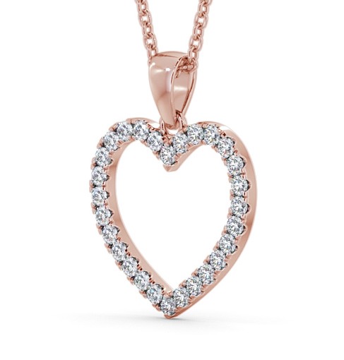 Heart Style Round Diamond Microprong Pendant 9K Rose Gold PNT143_RG_THUMB1 
