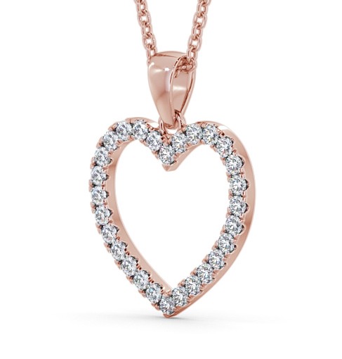 Heart Style Round Diamond Microprong Pendant 9K Rose Gold PNT143_RG_THUMB1