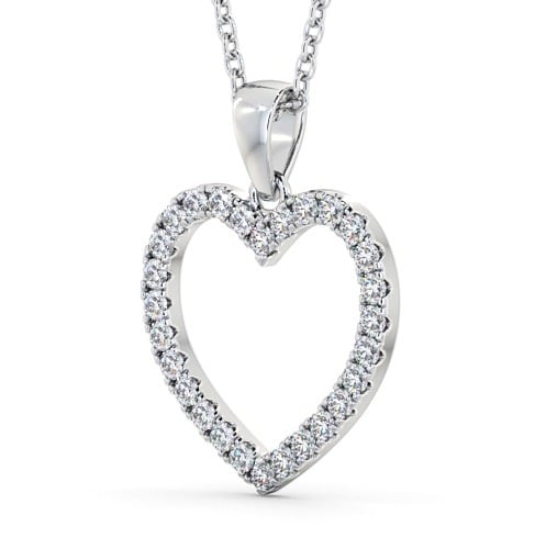 Heart Style Round Diamond Microprong Pendant 9K White Gold PNT143_WG_THUMB1