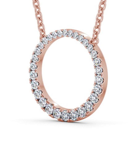 Circle Round Diamond 0.30ct Pendant 18K Rose Gold PNT144_RG_THUMB1 