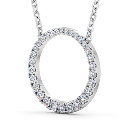 Circle Round Diamond 0.30ct Pendant 9K White Gold PNT144_WG_THUMB1