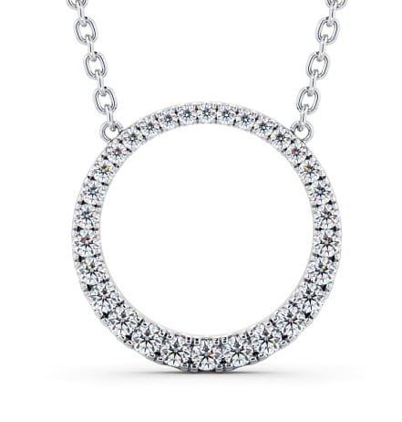  Circle Round Diamond 0.30ct Pendant 9K White Gold - Dinance PNT144_WG_THUMB2 