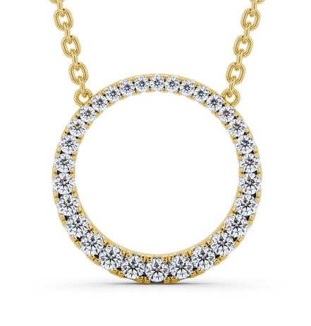 Circle Round Diamond 0.30ct Pendant 9K Yellow Gold PNT144_YG_THUMB2 