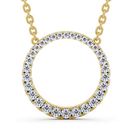  Circle Round Diamond 0.30ct Pendant 9K Yellow Gold - Dinance PNT144_YG_THUMB2 