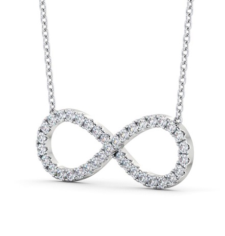 Infinity Style Round Diamond Infinity Design Pendant 18K White Gold PNT145_WG_THUMB1