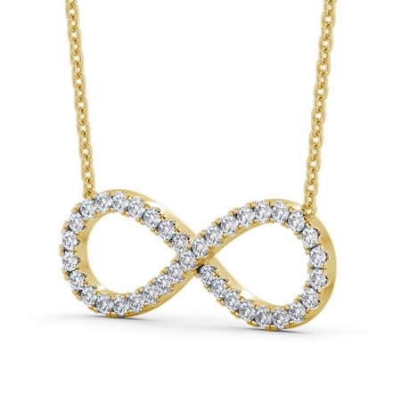 Infinity Style Round Diamond Infinity Design Pendant 9K Yellow Gold PNT145_YG_THUMB1