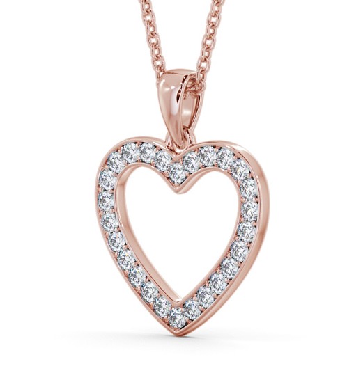 Heart Style Round Diamond Pendant 9K Rose Gold - Chelma PNT147_RG_THUMB1