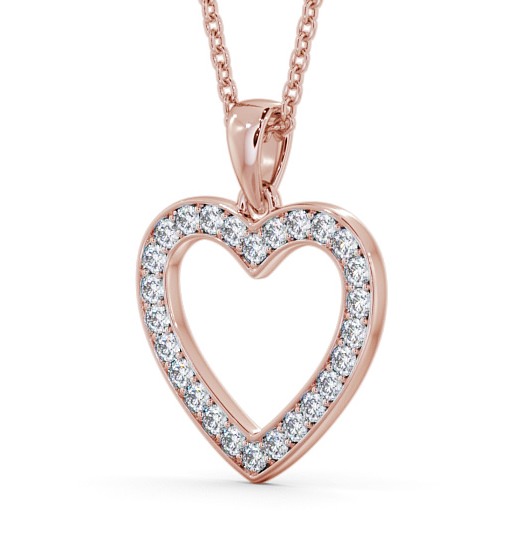 Heart Style Round Diamond Channel Pave Pendant 18K Rose Gold PNT147_RG_THUMB1 