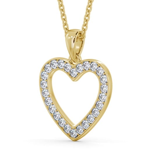 Heart Style Round Diamond Channel Pave Pendant 18K Yellow Gold PNT147_YG_THUMB1 