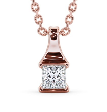  Princess Solitaire Tension Stud Diamond Pendant 18K Rose Gold - Seraphine PNT149_RG_THUMB2 