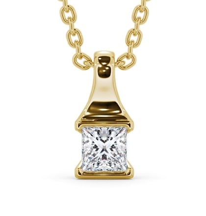  Princess Solitaire Tension Stud Diamond Pendant 18K Yellow Gold - Seraphine PNT149_YG_THUMB2 