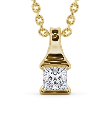  Princess Solitaire Tension Stud Diamond Pendant 9K Yellow Gold - Seraphine PNT149_YG_THUMB2 