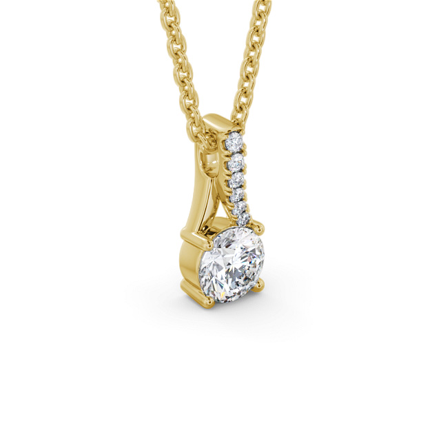 Round Solitaire Four Claw Stud Diamond Pendant 9K Yellow Gold - Inya PNT150_YG_FLAT