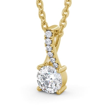 Round Solitaire Four Claw Stud Diamond Pendant 9K Yellow Gold with Diamond Set Bail PNT150_YG_THUMB1