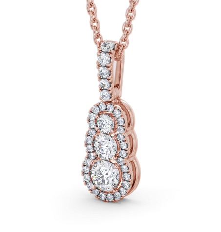 Cluster Style 0.70ct Diamond Pendant 9K Rose Gold PNT152_RG_THUMB1 