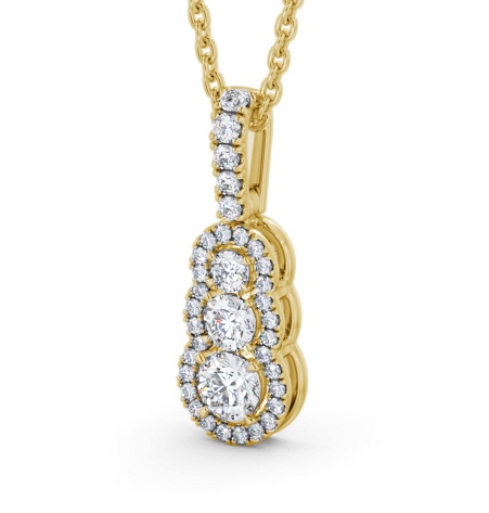 Cluster Style 0.70ct Diamond Pendant 18K Yellow Gold PNT152_YG_THUMB1 