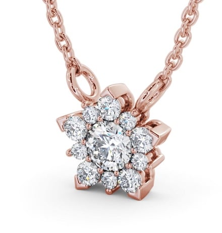 Cluster Round Diamond Pendant 18K Rose Gold PNT155_RG_THUMB1 