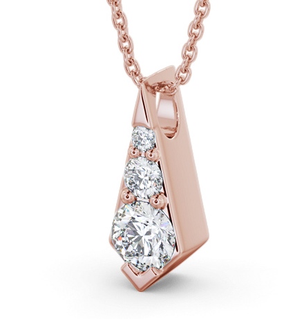 Drop Round Diamond Pendant 18K Rose Gold - Adeline PNT156_RG_THUMB1