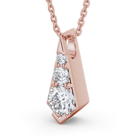 Drop Round Diamond Pendant 9K Rose Gold PNT156_RG_THUMB1 