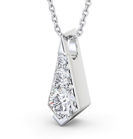 Drop Round Diamond Pendant 9K White Gold PNT156_WG_THUMB1