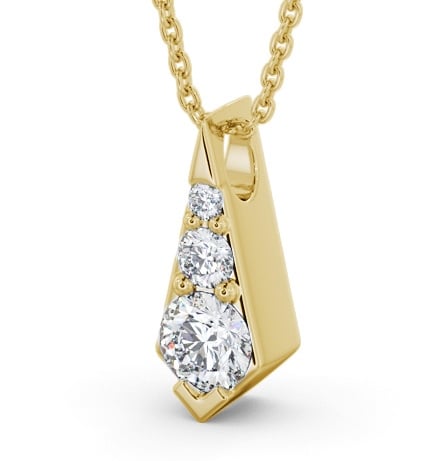 Drop Round Diamond Pendant 18K Yellow Gold - Adeline PNT156_YG_THUMB1
