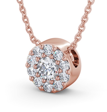 Cluster Round Diamond Three Stone Pendant 9K Rose Gold PNT157_RG_THUMB1 