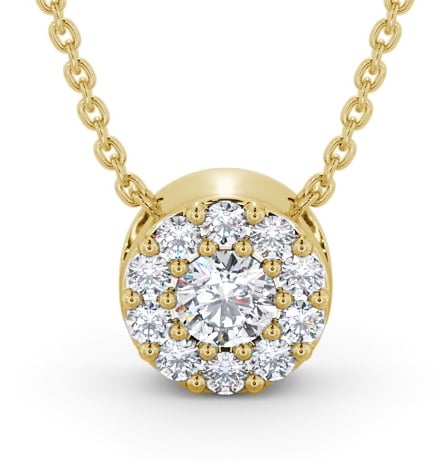  Cluster Round Diamond Pendant 9K Yellow Gold - Alby PNT157_YG_THUMB2 