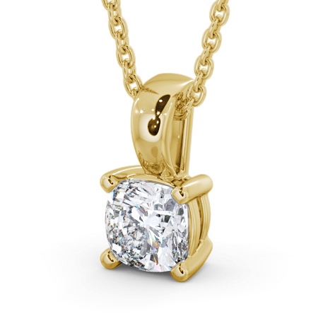  Cushion Solitaire Four Claw Stud Diamond Pendant 9K Yellow Gold - Preece PNT158_YG_THUMB1 