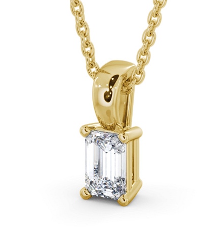  Emerald Solitaire Four Claw Stud Diamond Pendant 18K Yellow Gold - Jorgie PNT159_YG_THUMB1 