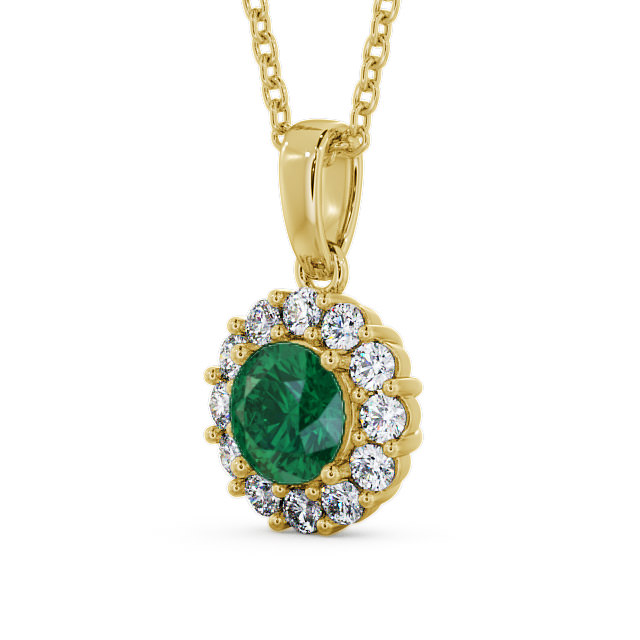 Halo Emerald and Diamond 1.74ct Pendant 9K Yellow Gold - Chester PNT15GEM_YG_EM_THUMB2