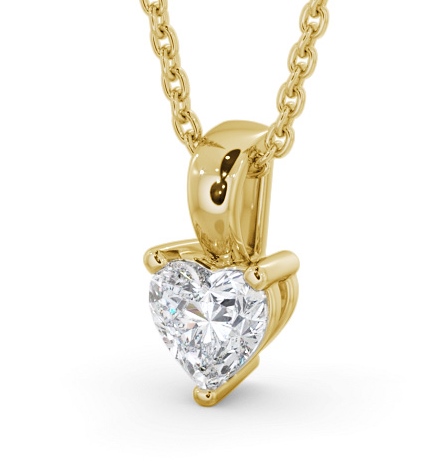  Heart Solitaire Four Claw Stud Diamond Pendant 18K Yellow Gold - Murillo PNT160_YG_THUMB1 