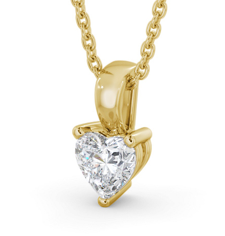 Heart Solitaire Three Claw Stud Diamond Pendant 9K Yellow Gold PNT160_YG_THUMB1 