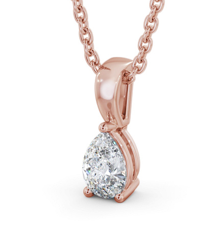 Pear Solitaire Three Claw Stud Diamond Pendant 9K Rose Gold PNT161_RG_THUMB1 