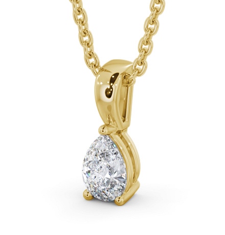  Pear Solitaire Four Claw Stud Diamond Pendant 9K Yellow Gold - Avington PNT161_YG_THUMB1 