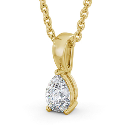 Pear Solitaire Three Claw Stud Diamond Pendant 9K Yellow Gold PNT161_YG_THUMB1 