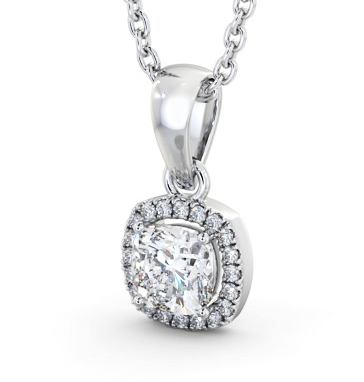 Halo Cushion Diamond Pendant 9K White Gold PNT162_WG_THUMB1 