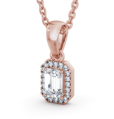 Halo Emerald Diamond Pendant 18K Rose Gold PNT163_RG_THUMB1 