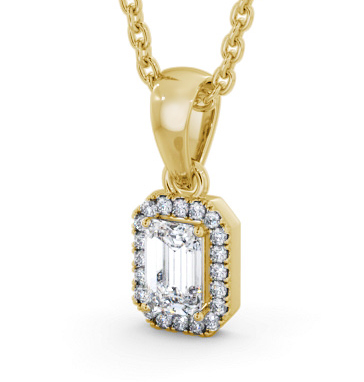 Halo Emerald Diamond Pendant 18K Yellow Gold PNT163_YG_THUMB1 