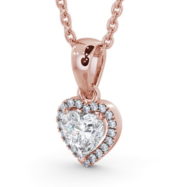 Halo Heart Diamond Pendant 18K Rose Gold PNT164_RG_THUMB1 